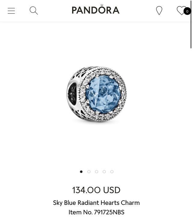 PANDORA Radiant Hearts Sky Blue Charms 100 Authentic SayaJual