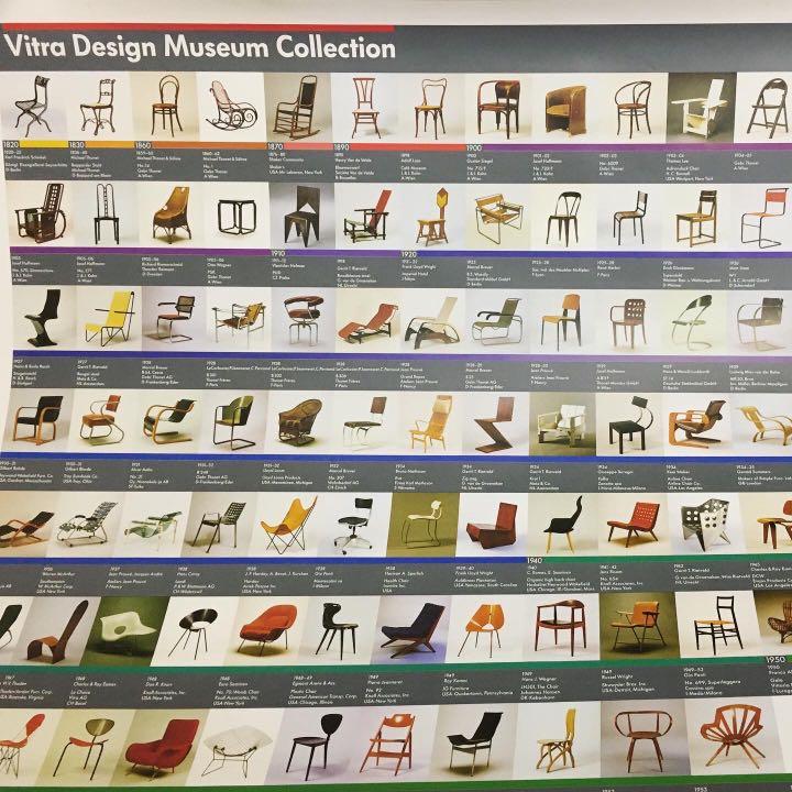 RARE! 1990s ORIGINAL VITRA DESIGN MUSEUM CHAIR COLLECT ION POSTER 224