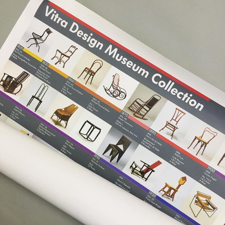RARE! 1990s ORIGINAL VITRA DESIGN MUSEUM CHAIR COLLECT ION POSTER 224