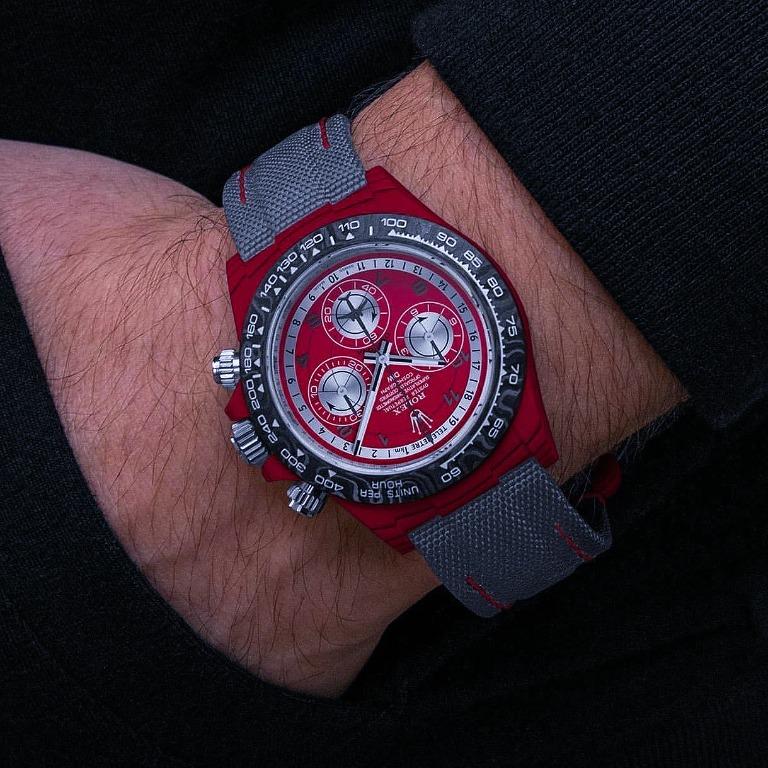 Rolex DiW 勞力士Daytona Red Quartz Fiber 
