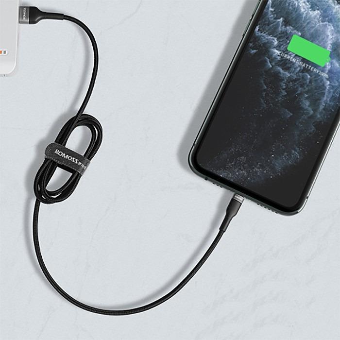 Romoss data cable CB126 1M/2M 2.4A fast charging data cable (Category: Chargers & Cables) located in Manila. Submitted by kinasamudio913 (Listing ID 1147755105, Image 2). Description: Black : 1m at php229 Dark Blue: 2m at php279 Brand：ROMOSS Model : CB12B Length: 1m / 2m Color ： Black / Blue Weight: 40g Material: Nylon-braided cable,TPE round cable,aluminum alloy Support device: iPhone 6S Plus, iPhone6S, iPhone 6 Plus, iPhone 6, iPhone 5S, iPhone