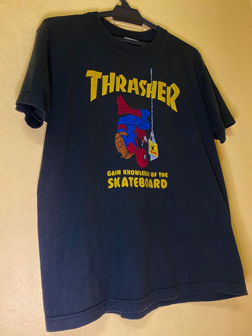 Thrasher Spiderman, Men's Fashion, Tops & Sets, Tshirts & Polo Shirts on  Carousell