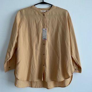 NEW! Uniqlo Linen Blend Mandarin Collar