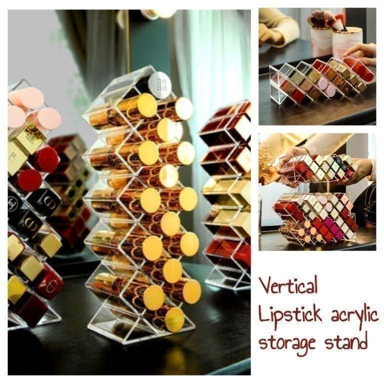 Vertical Lipstick Acrylic Storage Stand, Beauty & Personal Care, Face ...