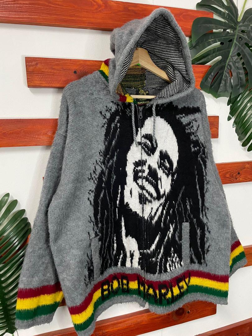 Vintage Bob Marley Full Print Hoodie, Men's Fashion, Tops & Sets