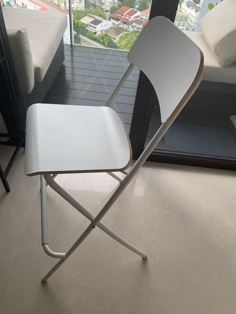 White IKEA Bar stools (FRANKLIN) x4, Furniture & Home Living, Furniture, Chairs on Carousell