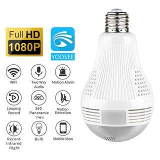 YOOSEE 1080P Home Security Cam Wifi IP Camera CCTV 360 Degree Panoramic VR LED Bulb Camera Light