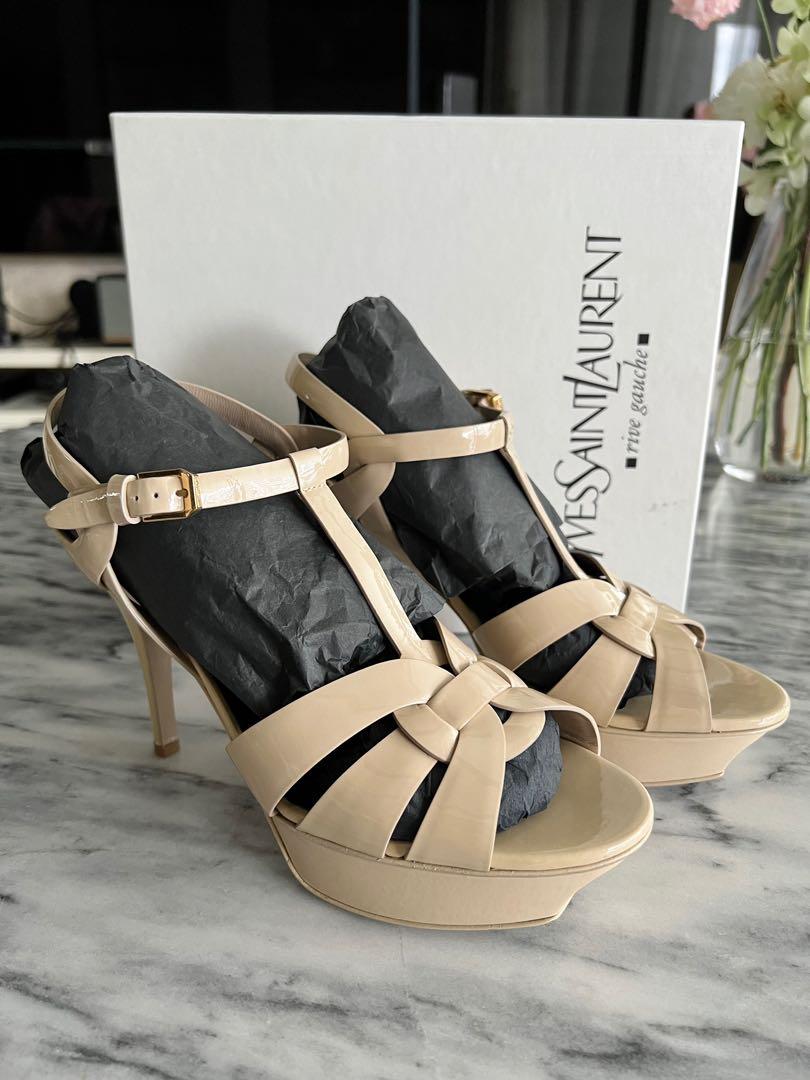 Ysl heels sales beige