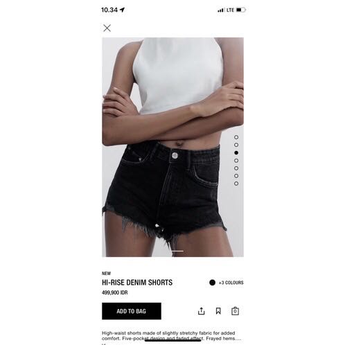 Zara highwaist denim shorts, Fesyen 