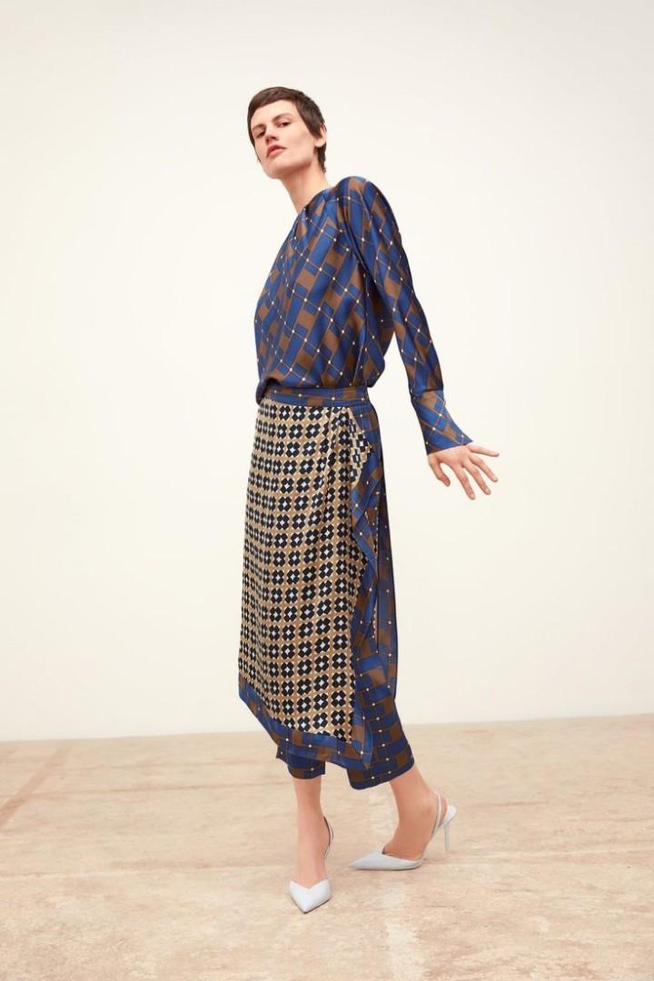 Zara satin effect geometric wrap 