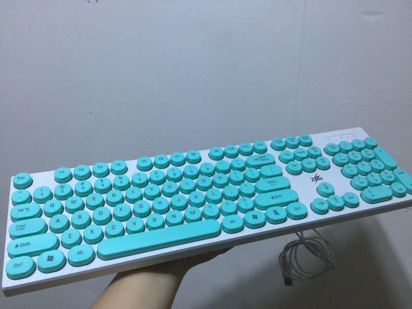 Zeus Light Blue Keyboard, Computers & Tech, Parts & Accessories