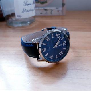 復古藍大錶盤腕錶