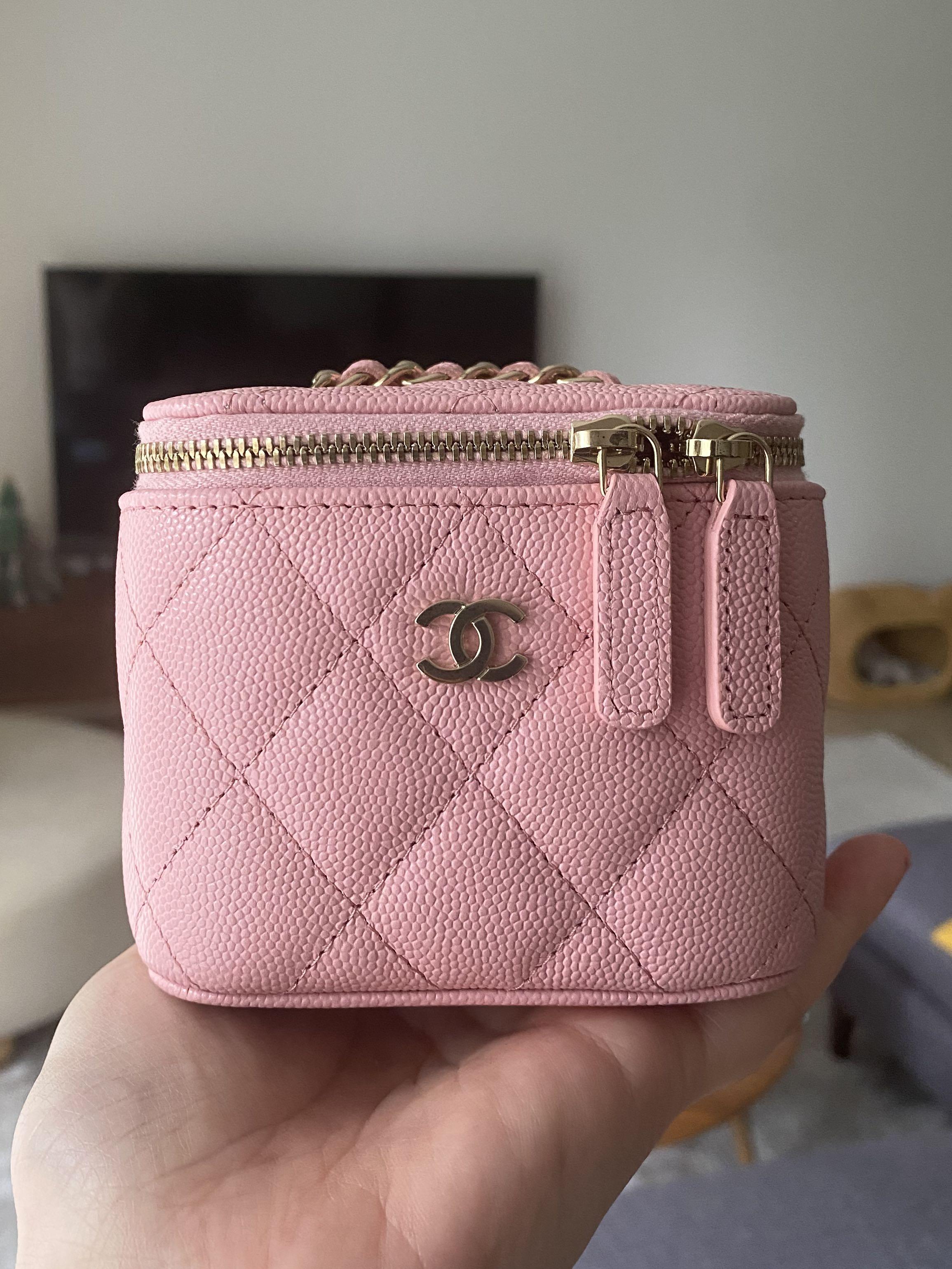 Authentic new 22C Chanel pink mini vanity bag