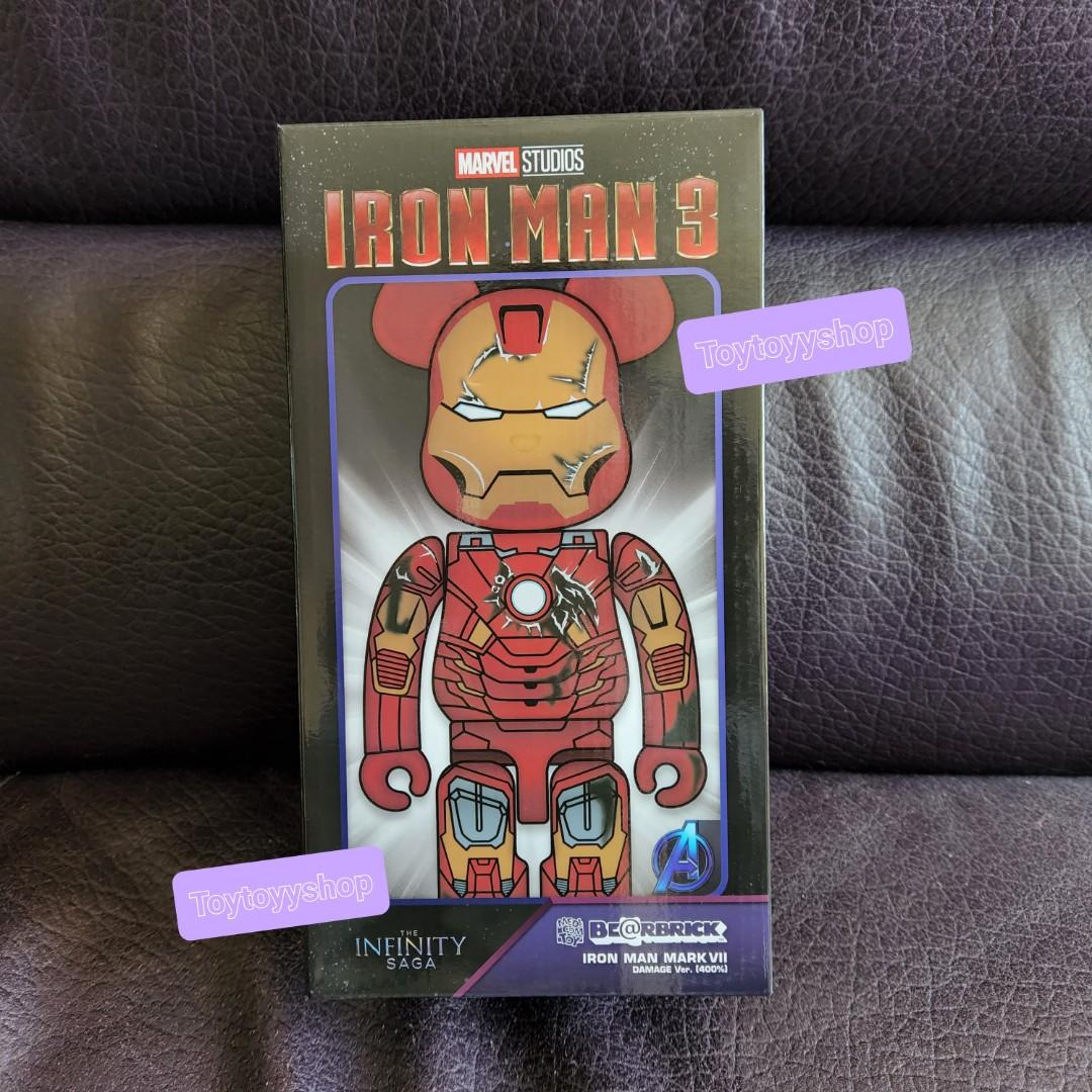 Be@rbrick x IRON MAN MARK VII DAMAGE 400% 鐵甲奇俠戰損版, 興趣及遊戲, 玩具& 遊戲類- Carousell