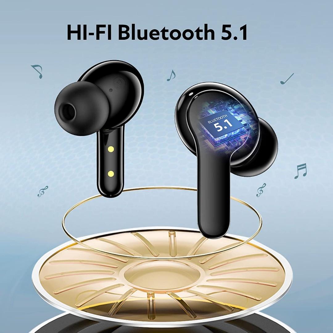 QCY T13 True Wireless Earbuds Bluetooth 5.1 Headphones Touch Control with  Wireless Charging Case Waterproof Stereo Earphones in-Ear Built-in Mic