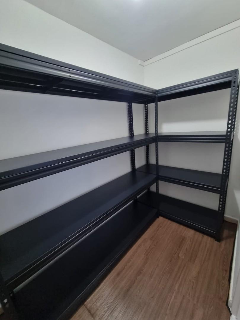 Metal Rack L Shape Boltless Metal Rack L shape for BTO, Bomb Shelter, Storage, Furniture ...