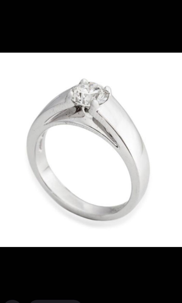 Bvlgari Marry Me Platinum Solitaire Diamond ring Size 50, Luxury,  Accessories on Carousell
