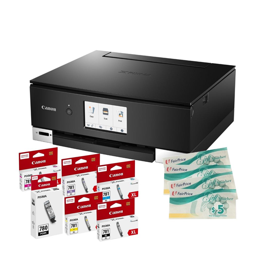 Canon TS8370 Printer + Full Set of Ink Cartridges (6 colours) + 20