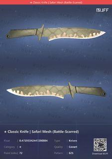 Classic Knife | Safari Mesh (Battle-Scarred)