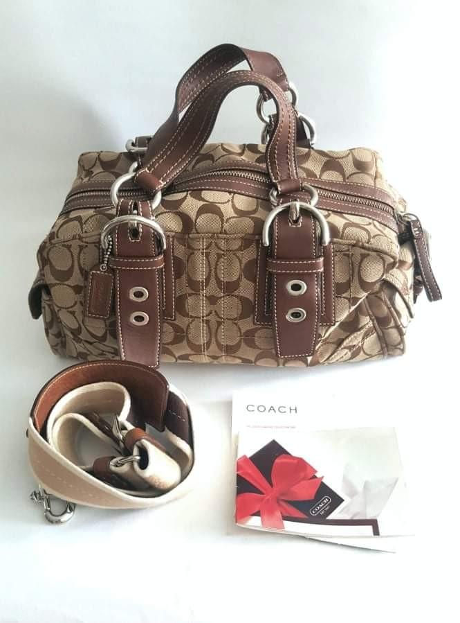 Coach Bag Strap / Sling Bag Authentic (Category: Luxury Bags & Wallets) located in Pasay City. Submitted by redgiftshop (Listing ID 1147987831, Image 2). Description: Coach Bag Strap/Sling Bag AUTHENTIC For Sale 5900 Pesos. Luxury Item (PreLoved Item- Slightly Used) in a very good condition. Almost new, thick leather andfabric material. Detachable Strap. Comes with document and original dust bag. For interested buyer you can we can ship and deliv