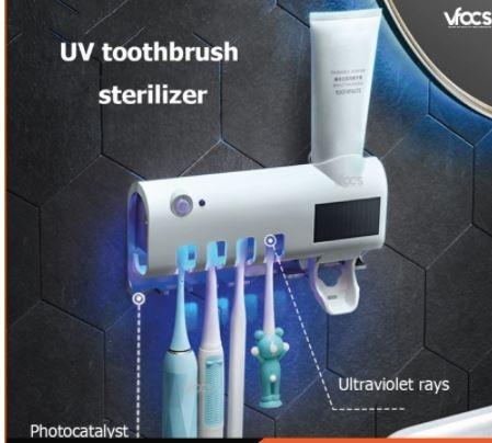 Details about   Automatic Toothpaste Squeezer Wall Mount Toothbrush Holder 