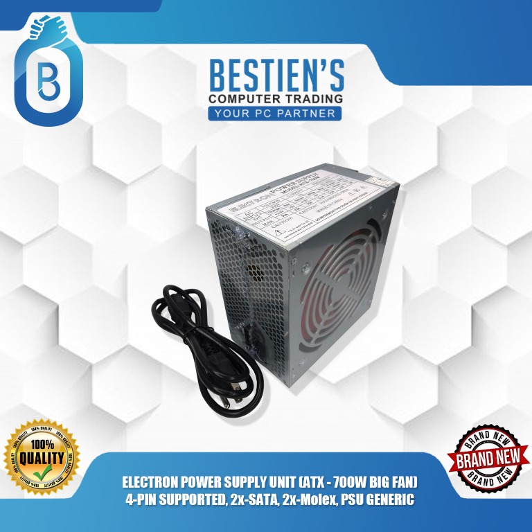ELECTRON POWER SUPPLY UNIT (ATX 700W BIG FAN), 4PIN SUPPORTED, 2x