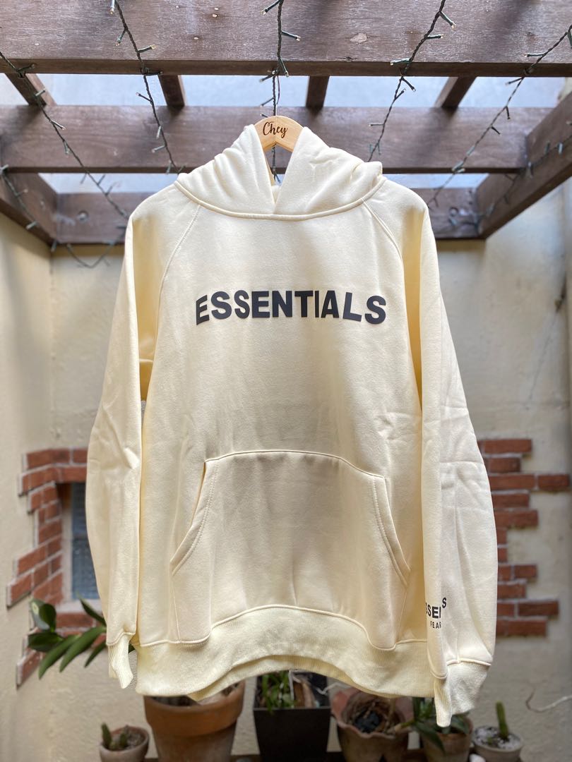 Fear of God Essentials Hoodie Jacket Apricot, Men's Fashion, Tops ...