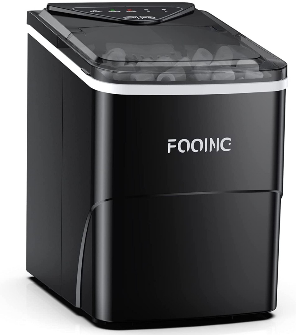Fooing HZB12BS Ice Makers Countertop, 9 Cubes Ready in 6 Mins, 26lbs