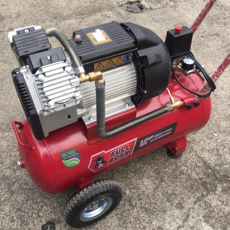 Full boar 50l 3hp oil free store belt driven air compressor