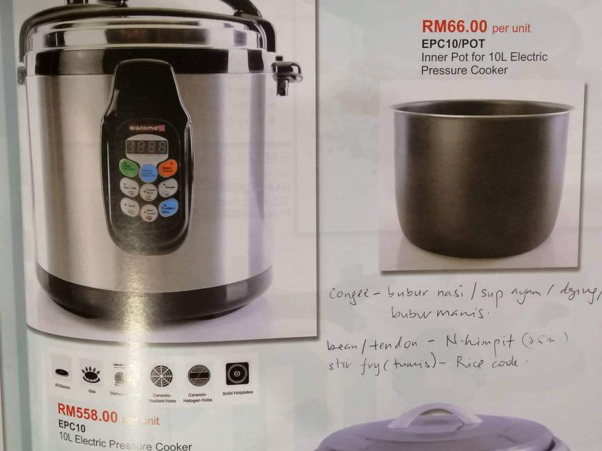 giacomo 10l electric pressure cooker
