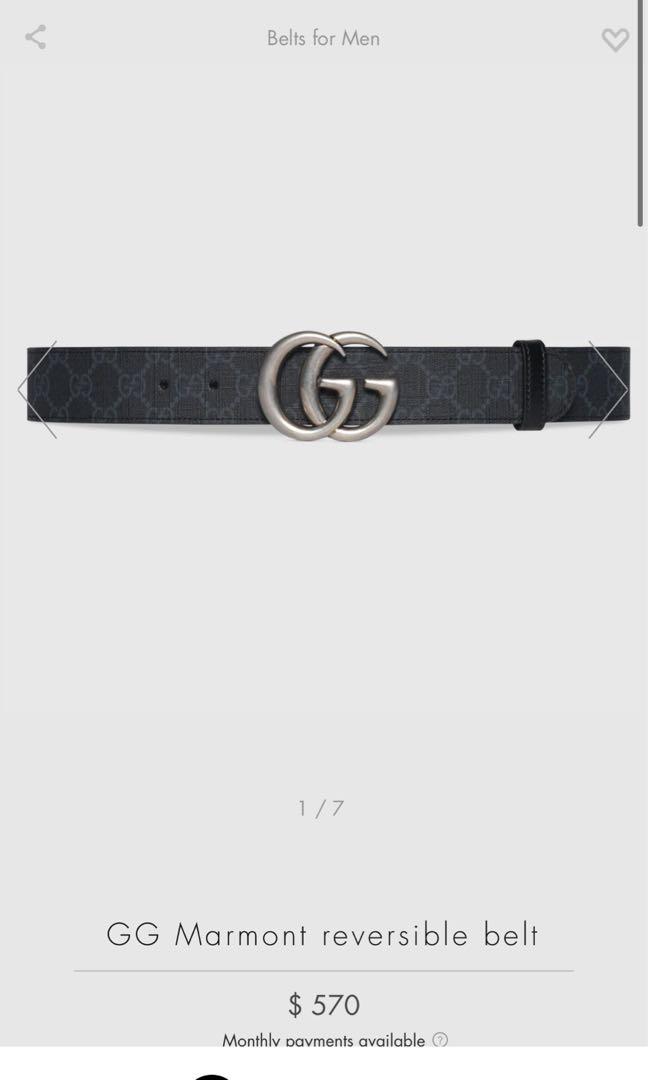 Mens gucci belt reversible top
