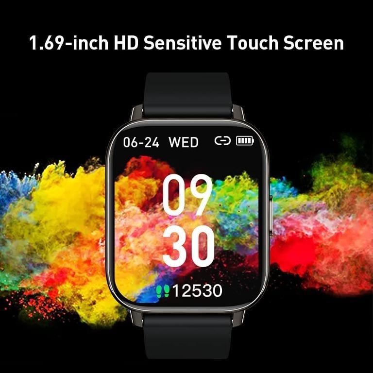 H3168 GloryFit Smart Watch for Women Men 2021 Fitness Watches 1.69 Touch Screen with Heart Rate Sleep Monitor Fitness Tracker 24 Modes Pedometer Activity Trackers IP68 Waterproof Smartwatch for Androi...