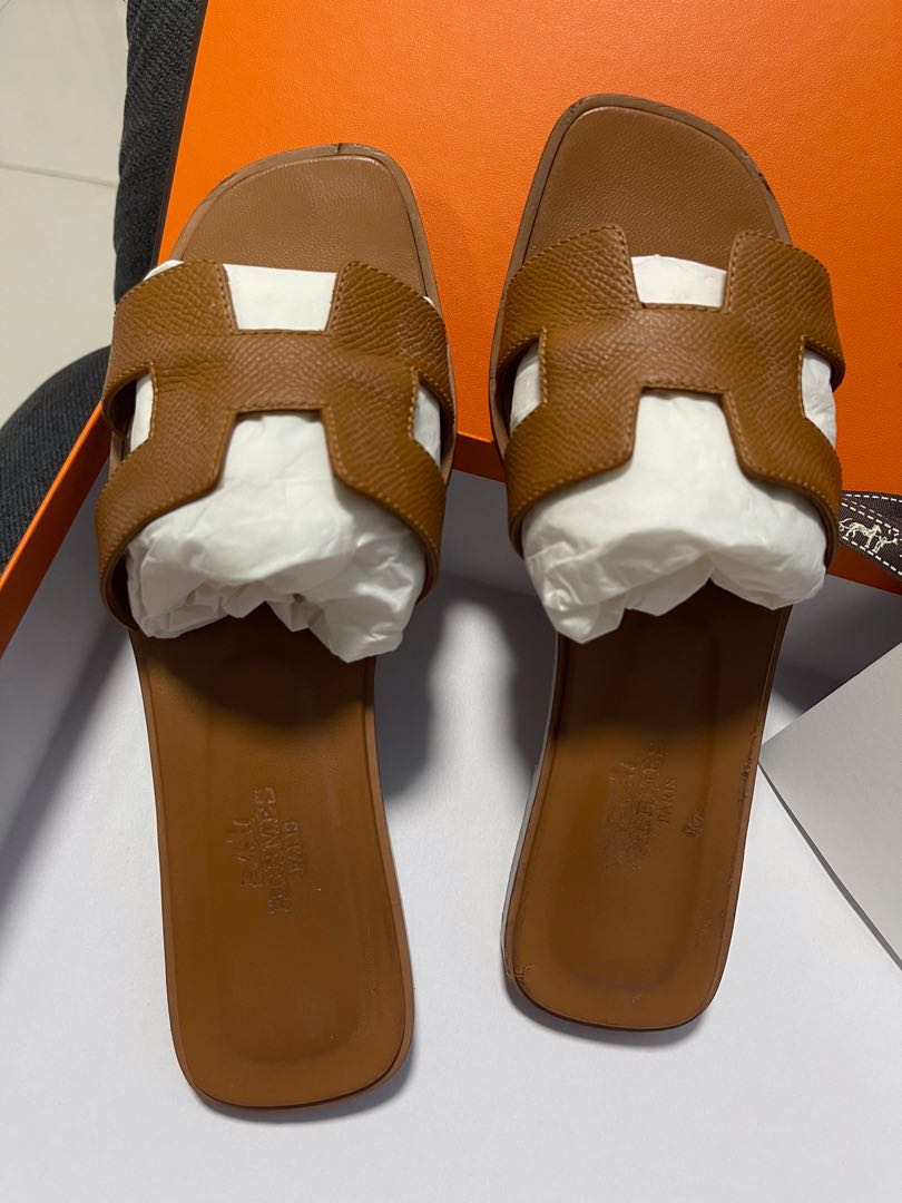 Hermes sales slides tan