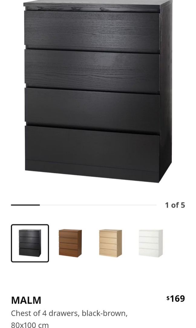 Ikea Malm soft closing drawers, Furniture & Home Living, Furniture