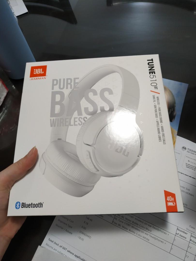 JBL TUNE 510BT Bluetooth On-Ear Headphones Pure Bass Sound JBL T510BT  Wireless Foldable Design Headset With Built-in Microphone, Sonido Jbl Pure  Bass