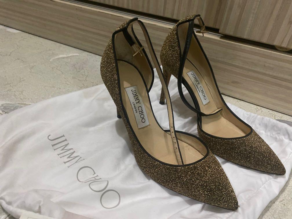 Jimmy Choo s Lucy gold 36 1 2 Luxury Sneakers Footwear on