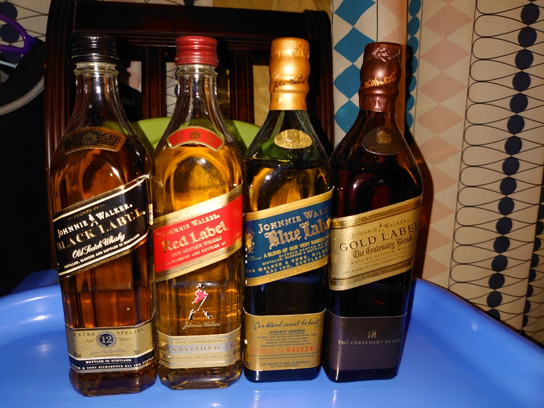 Johnnie Walker Blue Black Red Gold Centenary Blend Whiskey ...