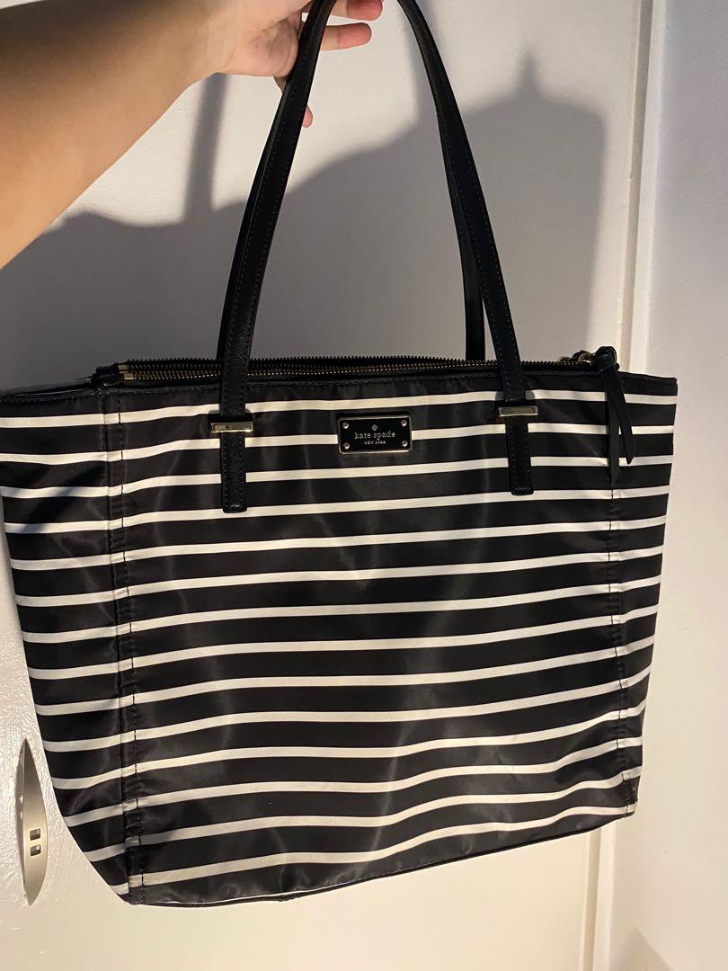 Kate Spade stripes nylon tote bag, Luxury, Bags & Wallets on Carousell