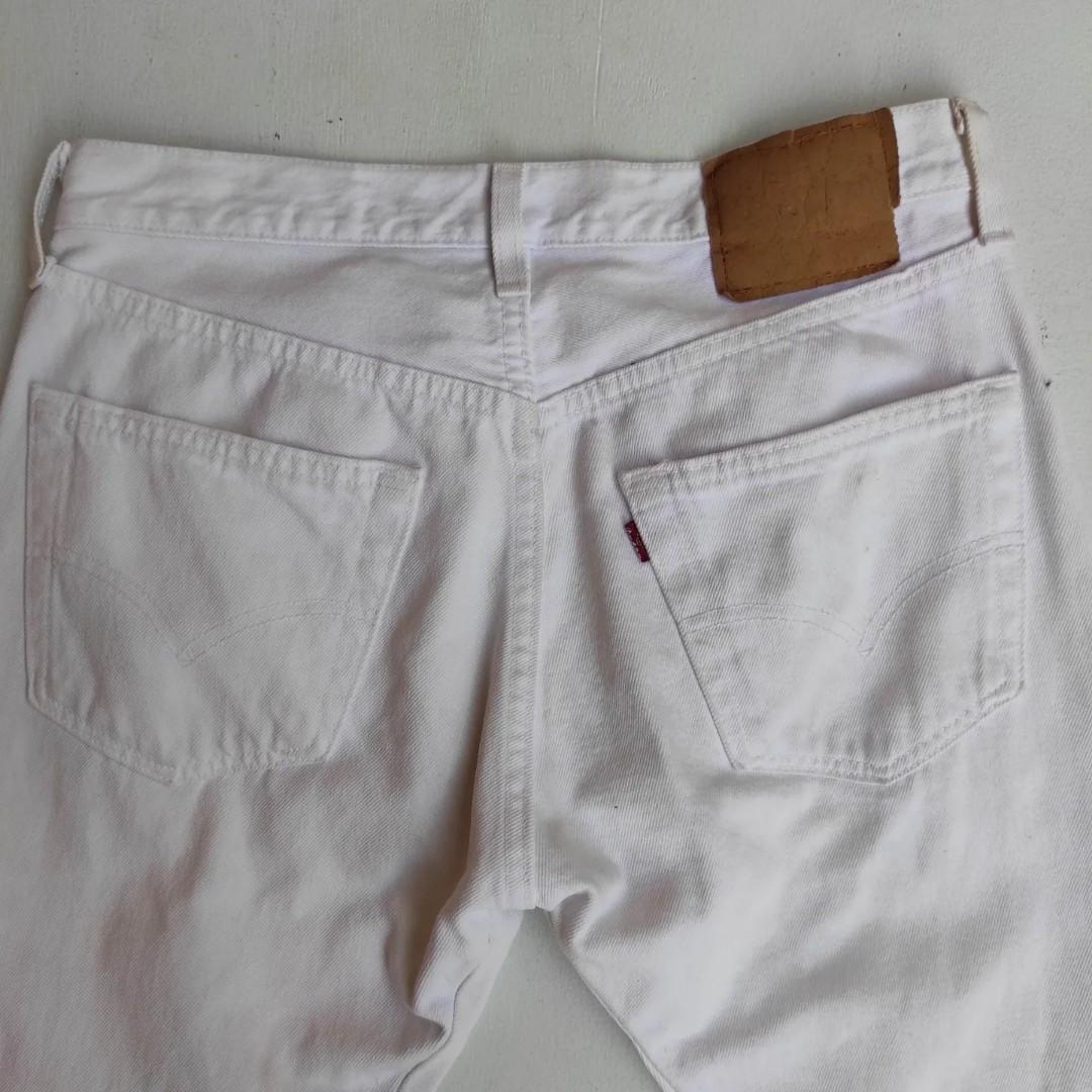 Levis 501 putih size 32 fits 30, Fesyen 