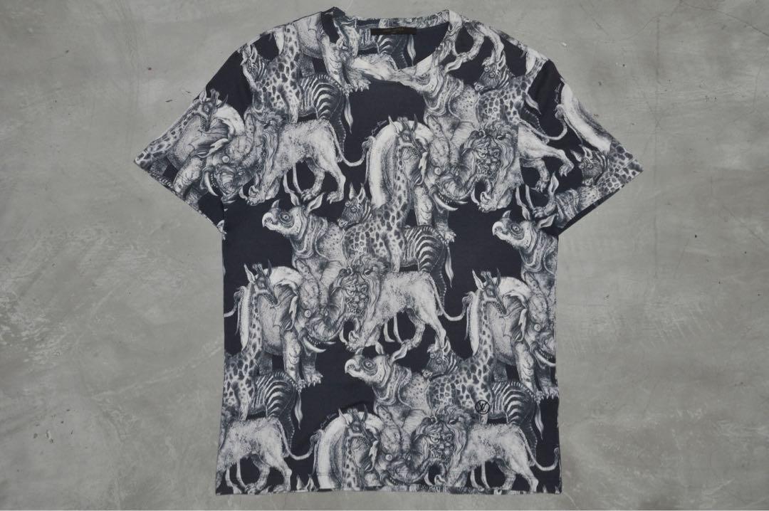 LOUIS VUITTON Chapman Brothers Animal T-Shirt XL Black & White Kim  Jones