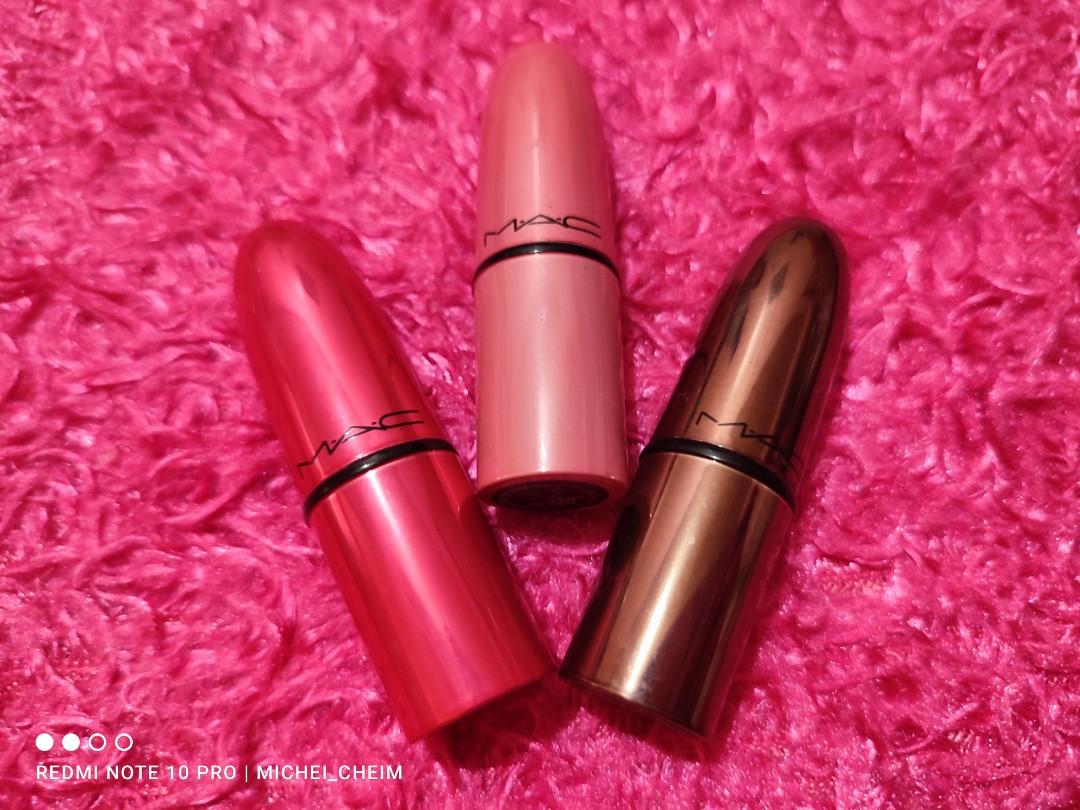 Mac mini lipstick bundle (Category: Makeup) located in Antipolo. Submitted by micheicheim (Listing ID 1147885200, Image 1). Description: MAC MINI 💄 BUNDLE GOOD KISSER👉USED ONCE & SWATCHED FOR POSTING PARTY COMMENCING👉 USED 2X & SWATCHED FOR POSTING STONE👉 USED 2X & SWATCHED FOR POSTING.