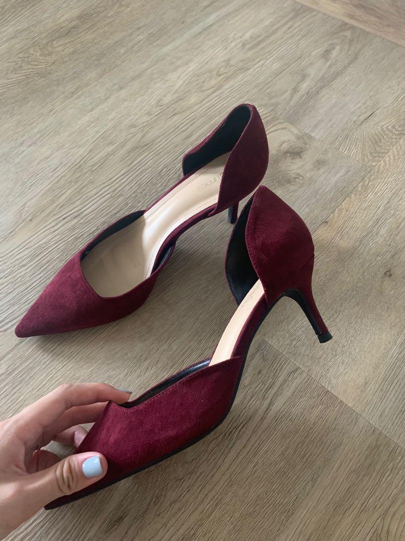 Maroon suede heels sale