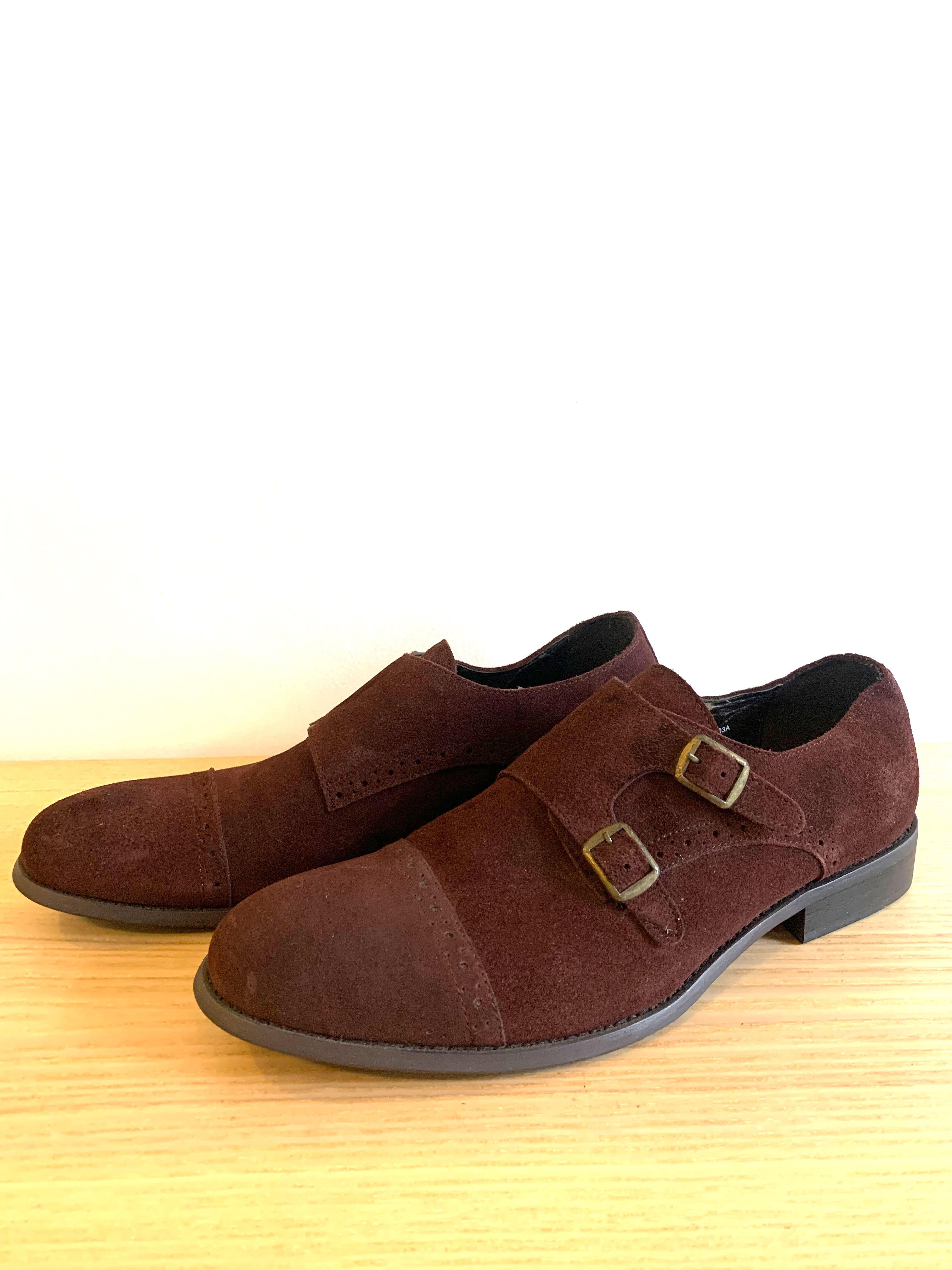 Men's Formal Suede Monk Strap Shoes Kasut Zalora Prada Style, Men's  Fashion, Footwear, Dress shoes on Carousell