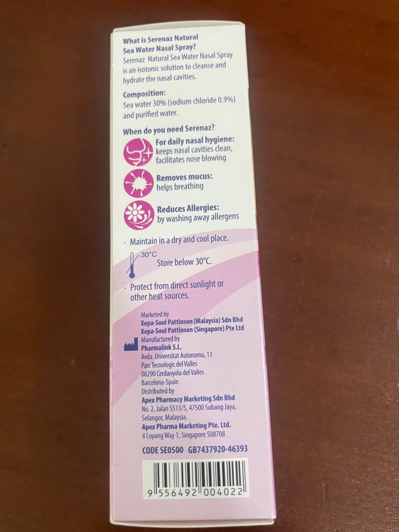 Natural Sea Water Nasal Spray Pediatric Serenaz, Babies & Kids, Nursing