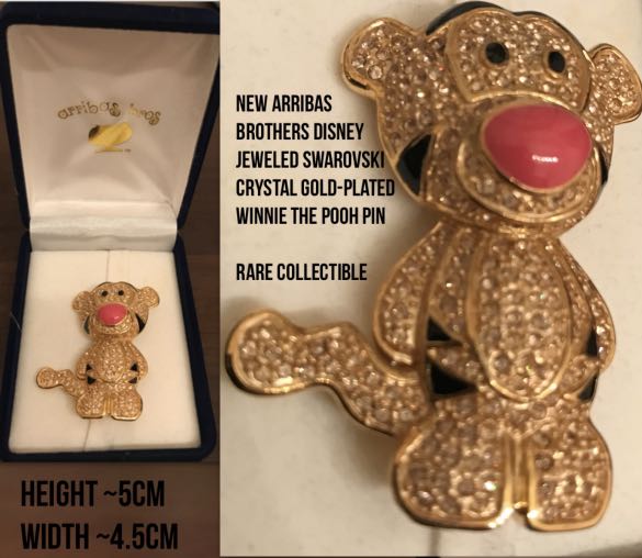 New ARRIBAS BROTHERS DISNEY JEWELED Swarovski CRYSTAL GOLD-PLATED