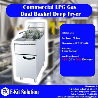*New Launch 18% Off* LPG Gas Dual Basket Deep Fryer