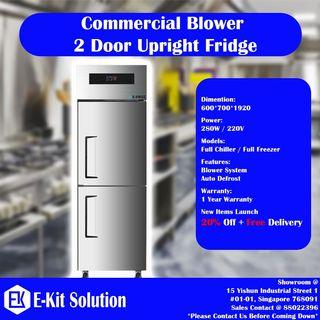 2 Door Upright Chiller or Freezer (Blower System)