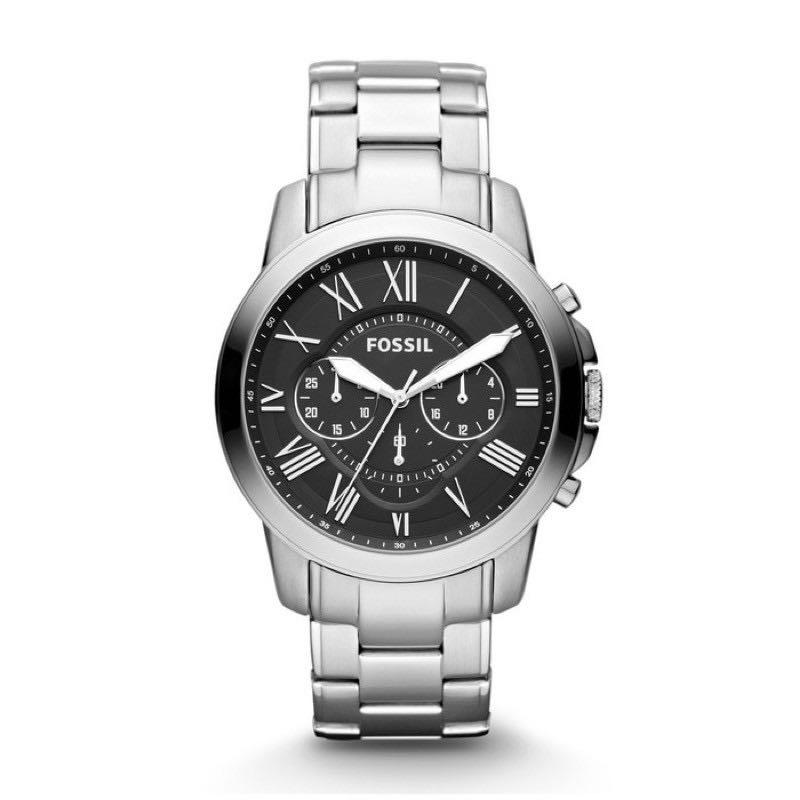 100% Fossil Watch Men Silver Fs4736 