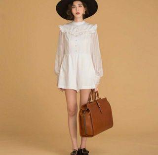 售or換M尺寸☀️Dresseum ｜旋轉音樂盒 白色連身褲XS