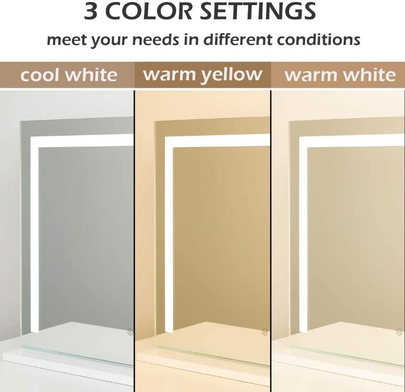 (07) OUO Hollywood Vanity Mirror, Lighted Tabletop WallMounted Makeup